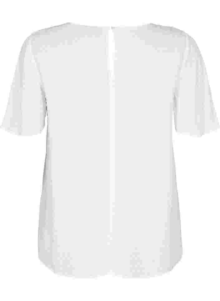 Strukturoitu viskoosipusero lepakkohihoilla, Bright White, Packshot image number 1