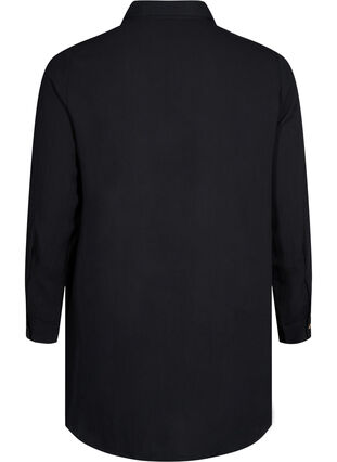Pitkä yksivärinen paita viskoosista , Black, Packshot image number 1