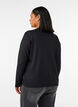 Rento jersey-pusero viistolla r&ouml;yhel&ouml;yksityiskohdalla, Musta, Model image number 2