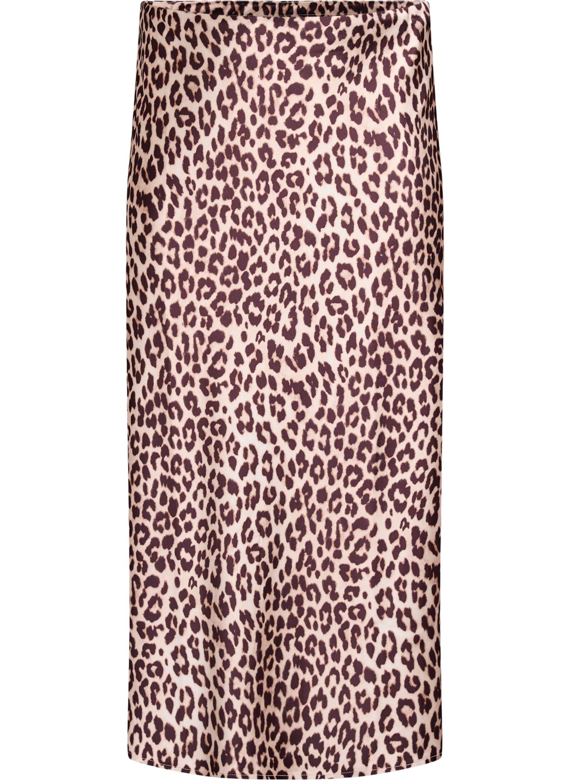 Zizzi Satiininen midi-hame, Ruskea, Packshot image number 0