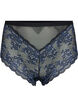Pitsialushousut korkealla vyötäröllä, Black w. blue lace, Packshot image number 0