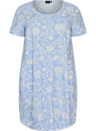 Lyhythihainen painokuvioitu puuvillamekko, Vanilja