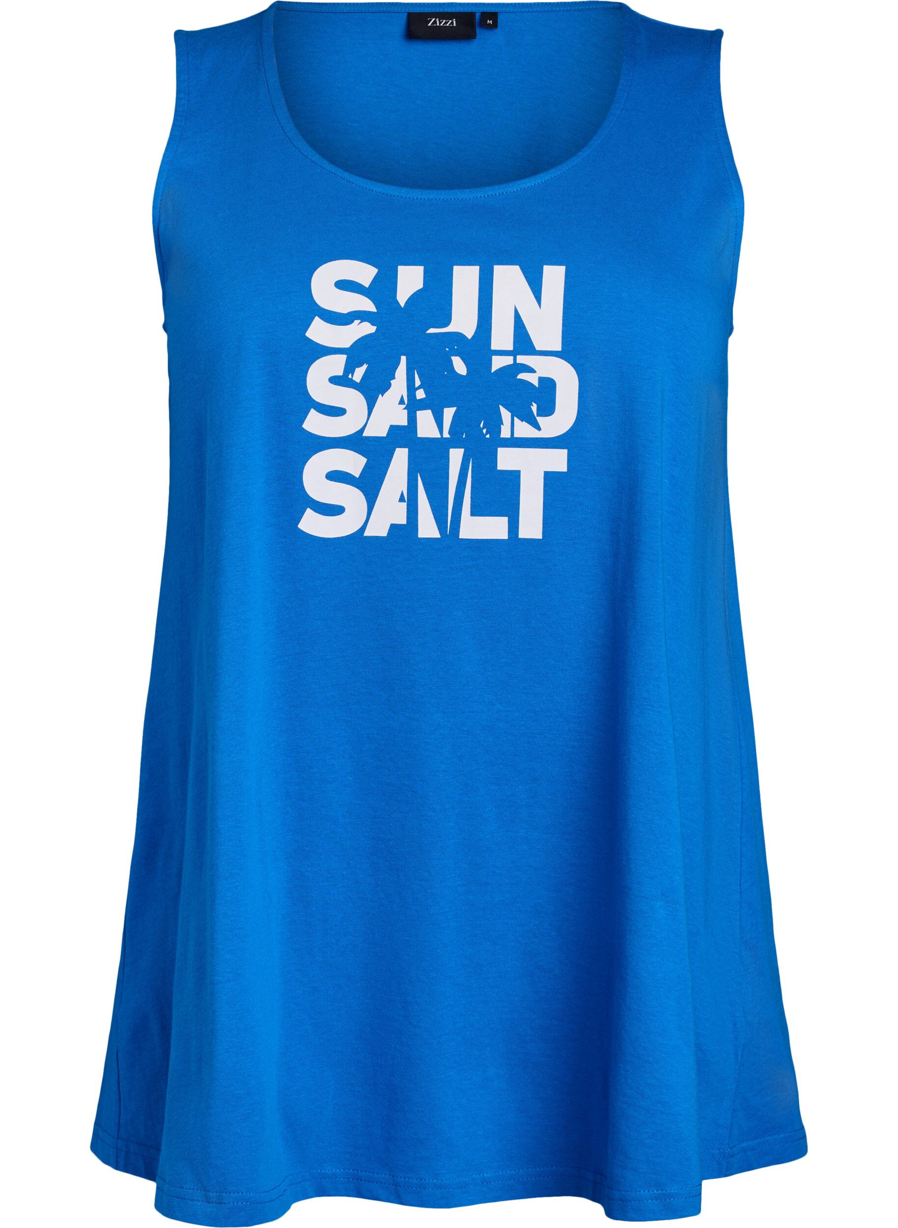 Zizzi Puuvillatoppi A-mallissa, Sininen, Packshot image number 0