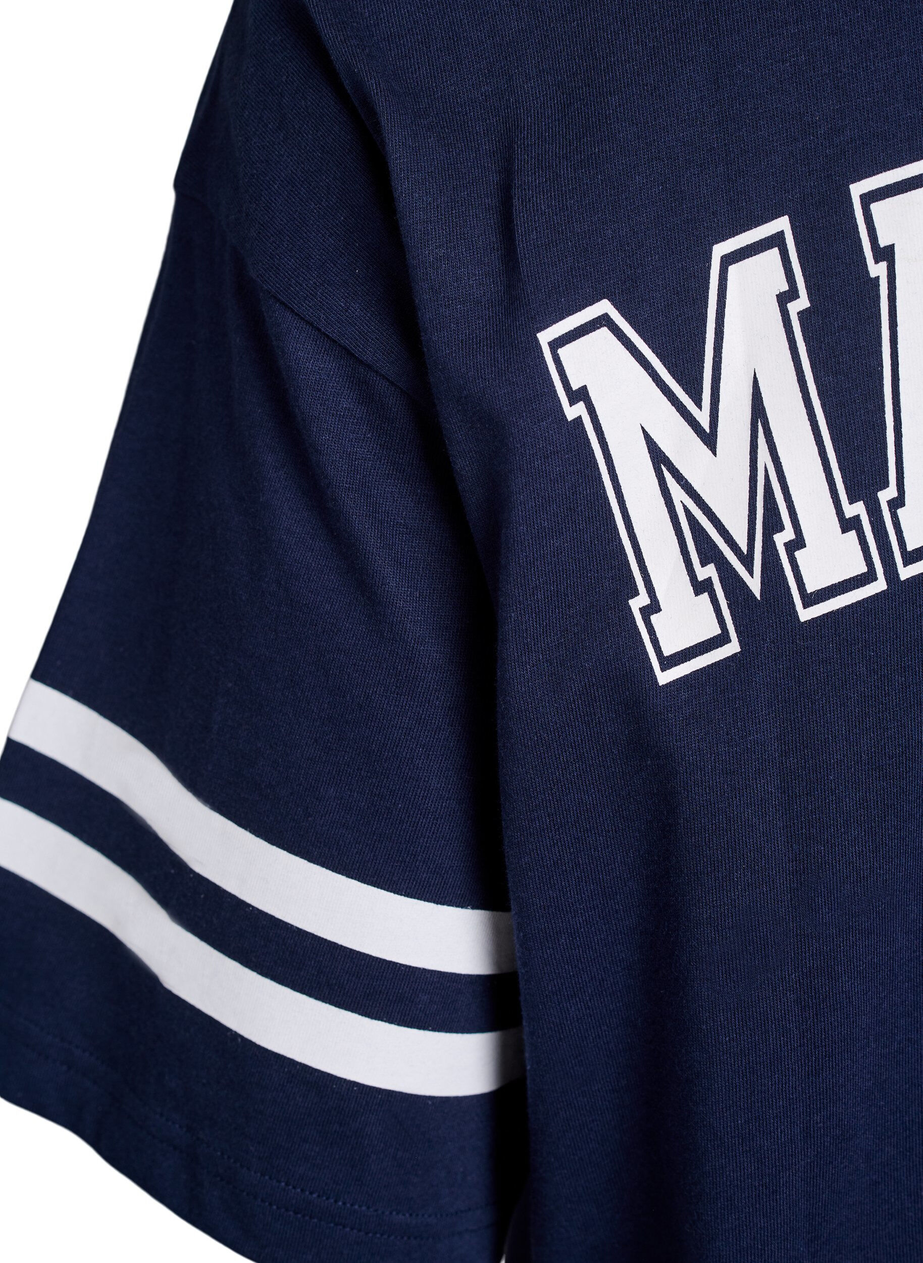 Zizzi Lyhyt T-paitamekko sporttisilla yksityiskohdilla, Sininen, Packshot image number 4