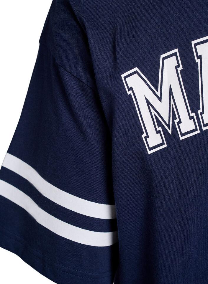 Lyhyt T-paitamekko sporttisilla yksityiskohdilla, Sininen, Packshot image number 4