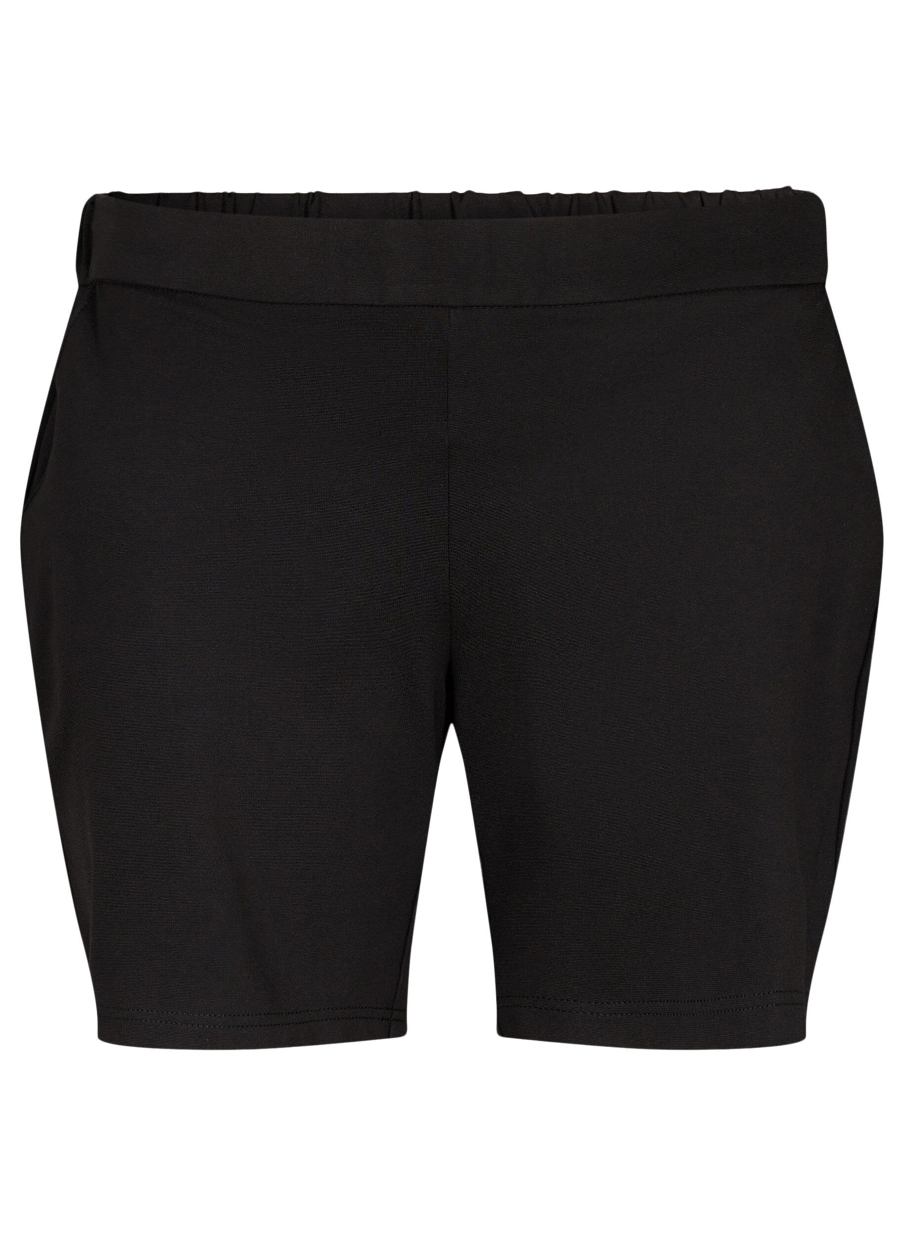 Zizzi Maddison shortsit normaalilla istuvuudella, Black, Packshot image number 0