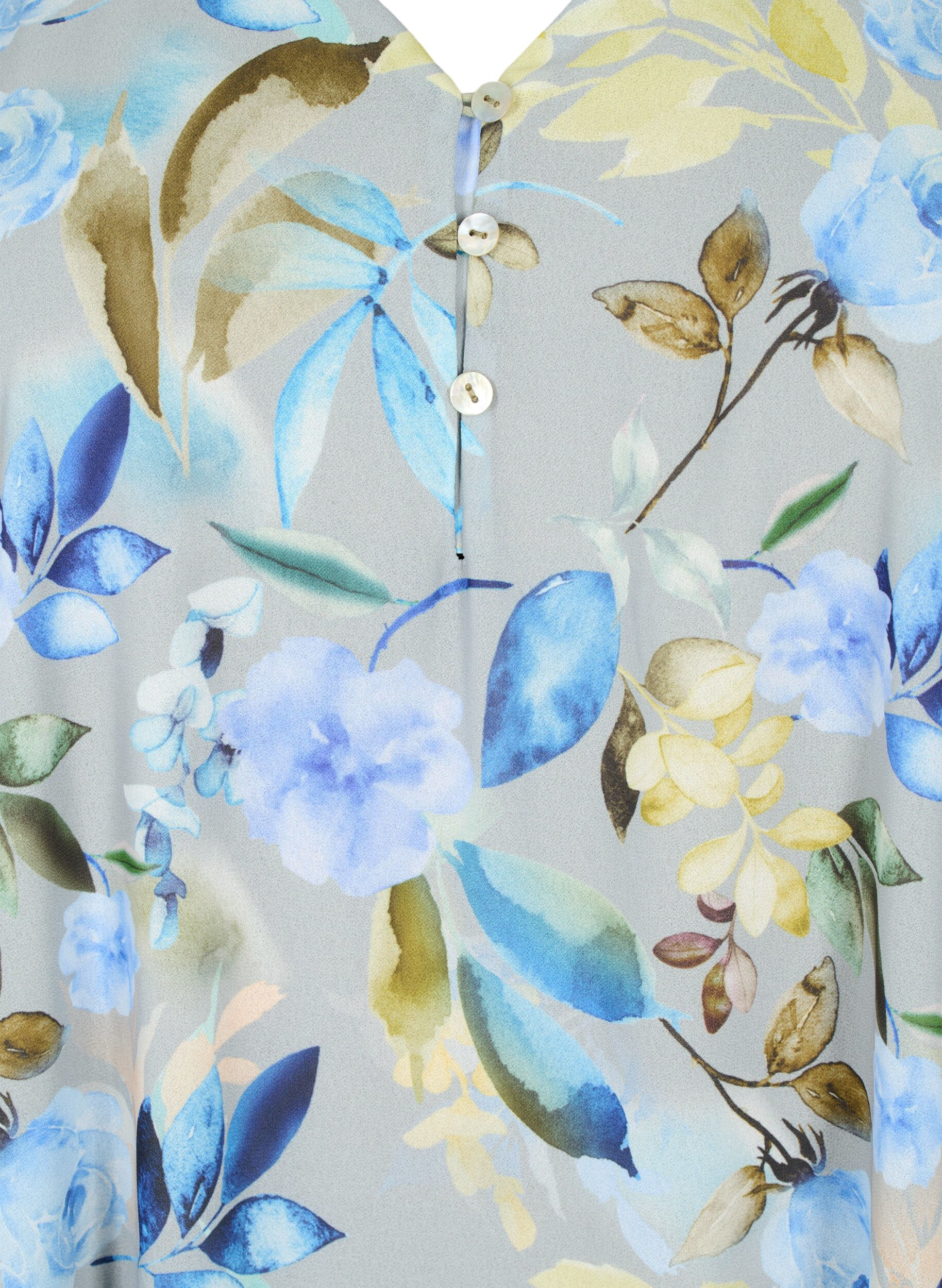 Zizzi Kukkakuvioinen juhlapusero lyhyill&auml; hihoilla, Wrought Iron AOP, Packshot image number 2