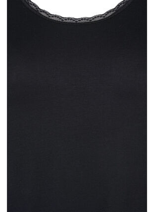 Lyhythihainen viskoosinen yöpaita, Black, Packshot image number 2