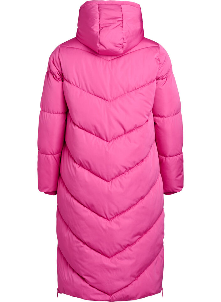 Pitk&auml; toppatakki, jossa huppu ja taskut, Vaaleanpunainen, Packshot image number 1