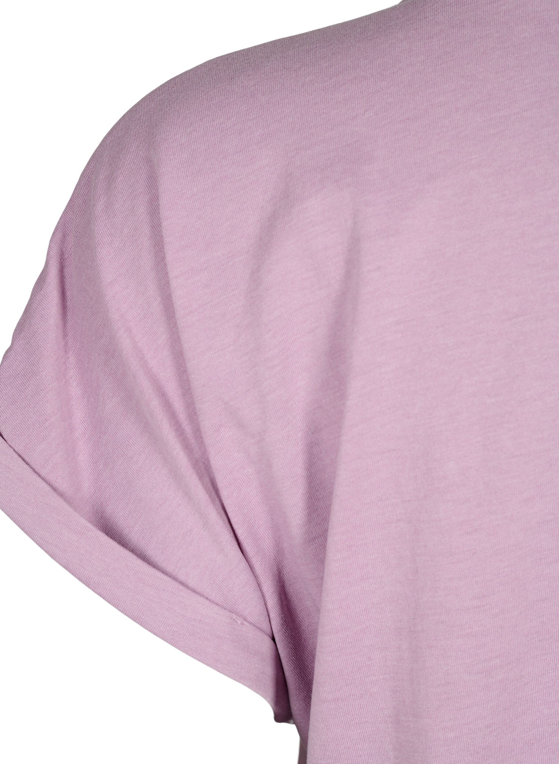 ZizziLyhythihainen t-paita puuvillasekoitteesta, Violetti, Packshot image number 3