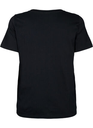 Puuvillainen t-paita, jossa on paljetteja, Black W. Be free, Packshot image number 1