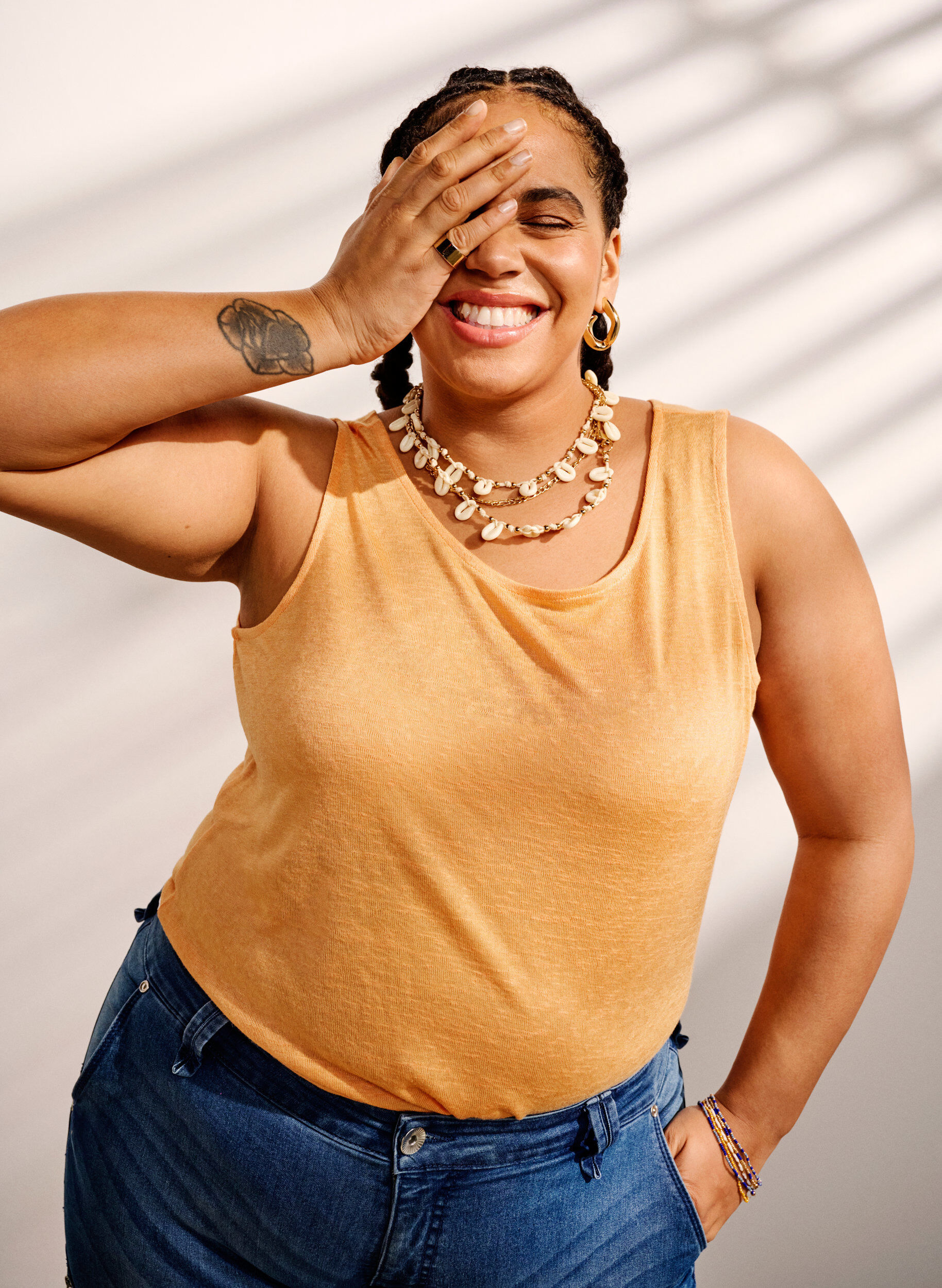 Zizzi Toppi tekstuurilla ja py&ouml;re&auml;ll&auml; p&auml;&auml;ntiell&auml;, Mock Orange, Image image number 0