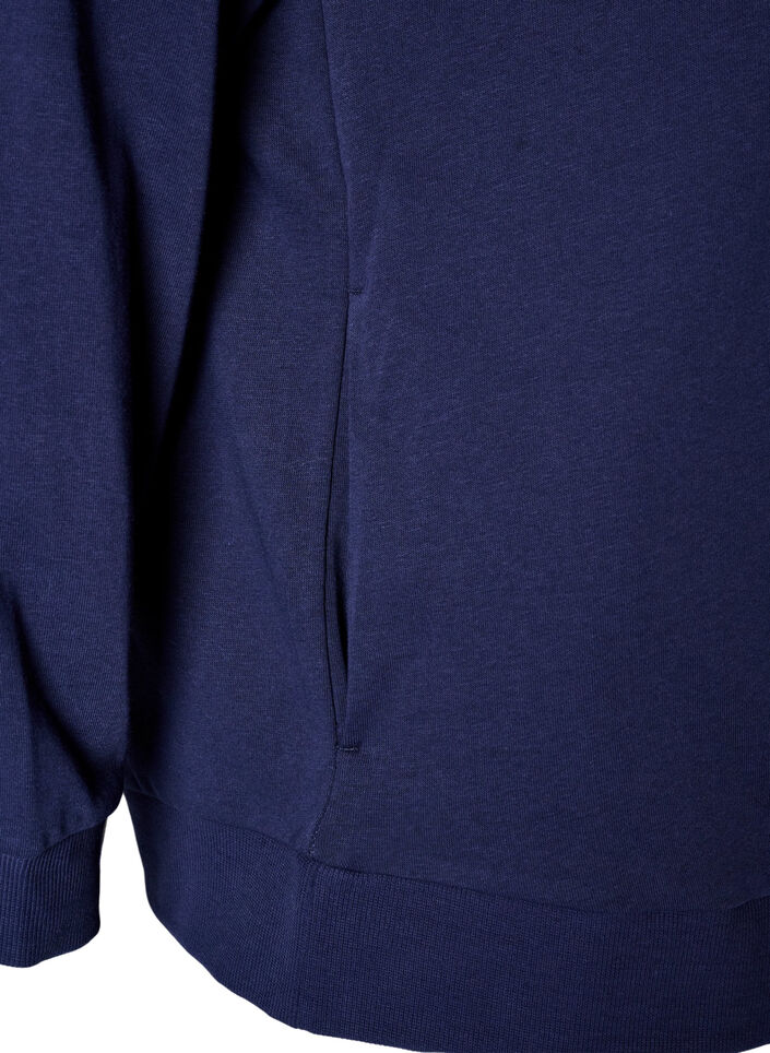 Collegetakki, jossa on huppu ja taskut, Sininen, Packshot image number 3