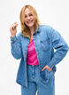 Väljä farkkupaita, jossa on rintatasku, Light blue denim, Model image number 0