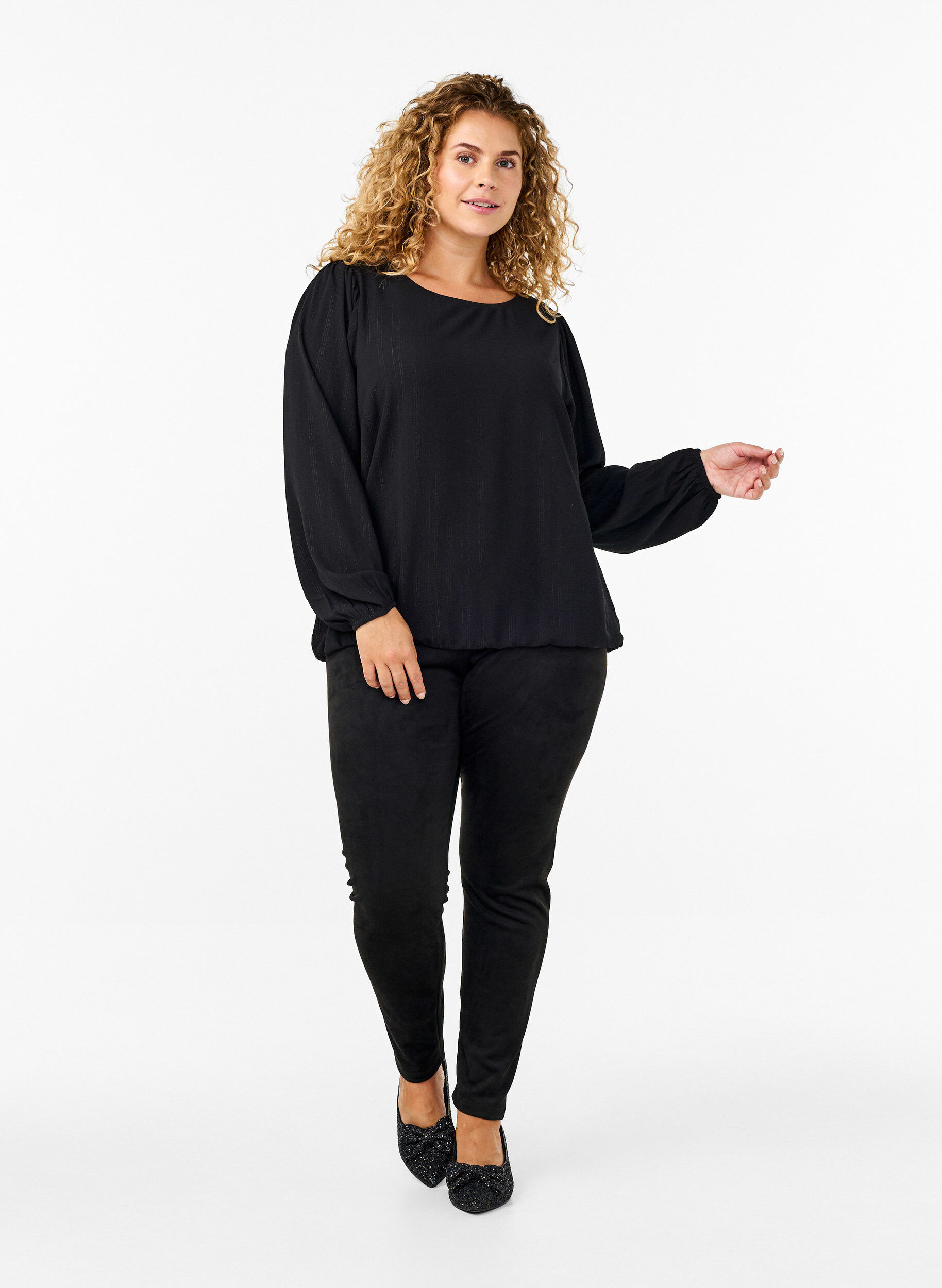 ZizziLeggingsit mokkanahkaj&auml;ljitelm&auml;&auml;, Black, Model image number 3