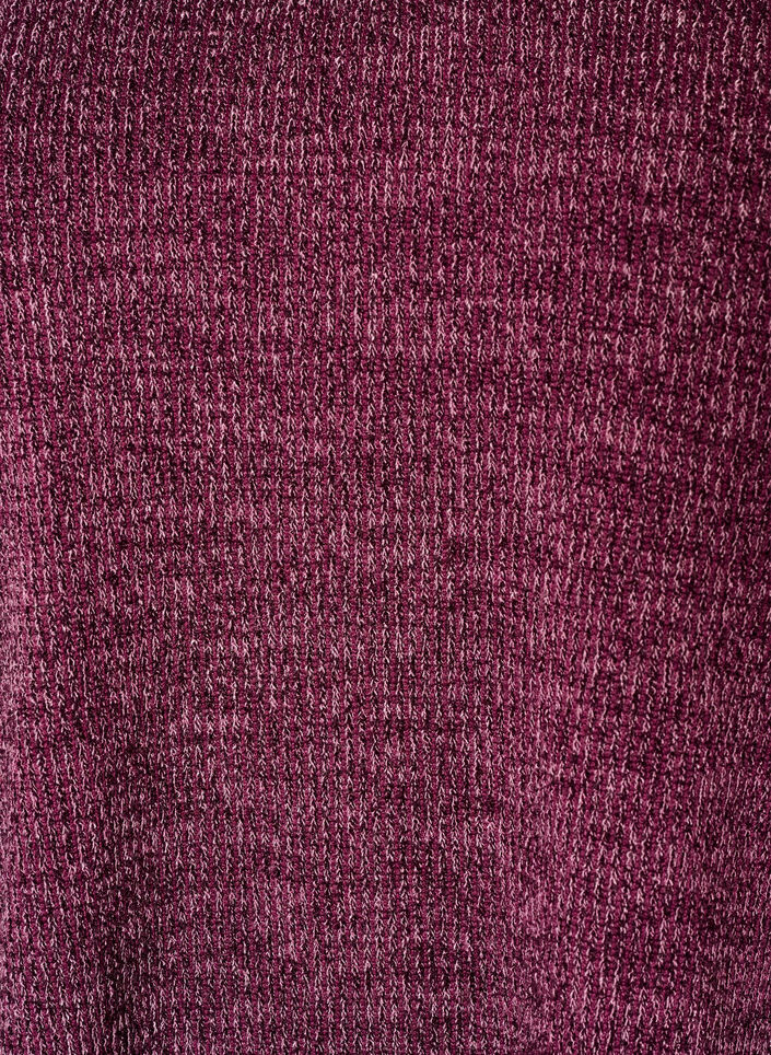 Jerseypusero V-p&auml;&auml;ntiell&auml; ja pitk&auml;t hihat, Tumma Bordeaux, Packshot image number 2