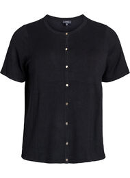 Lyhythihainen neuletakki viskoosista, Musta