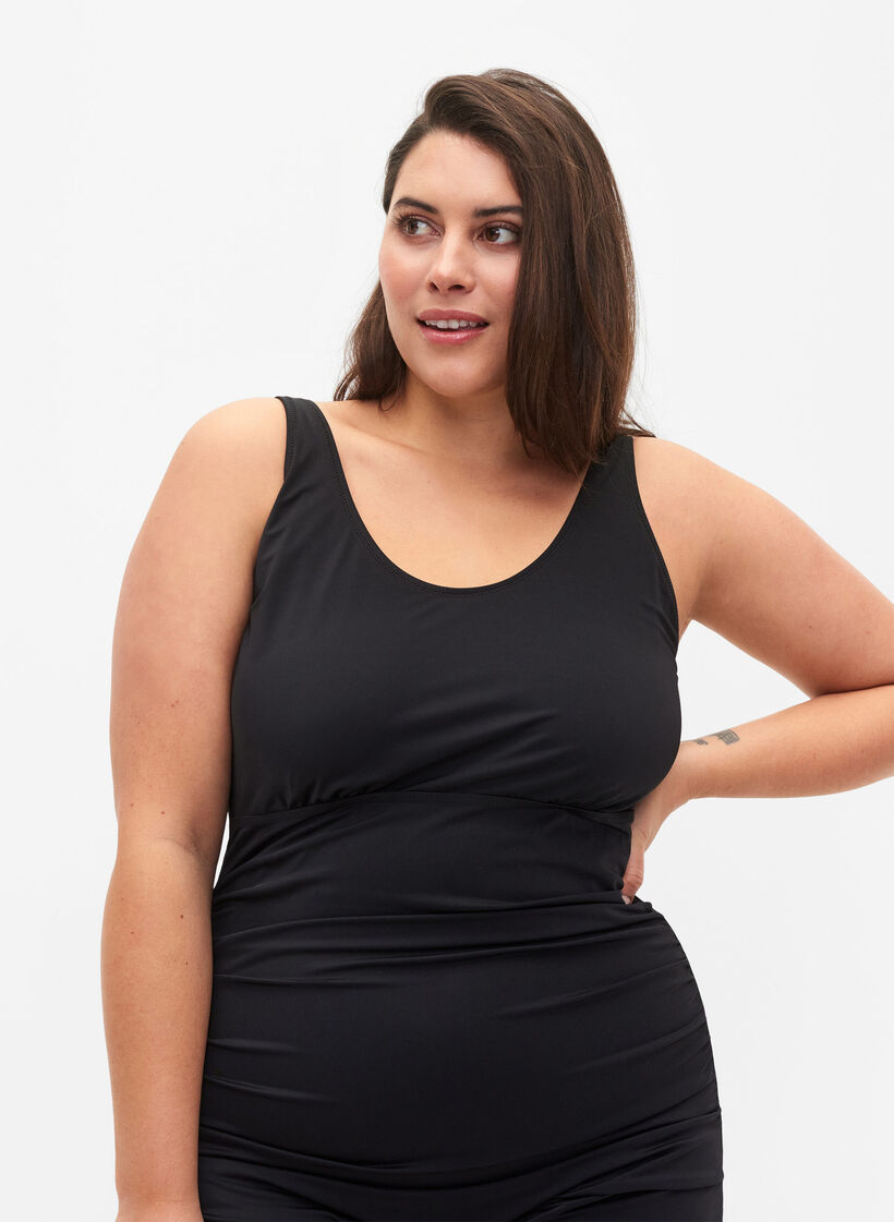 Uimapuku lahkeilla, Musta, Model image number 2