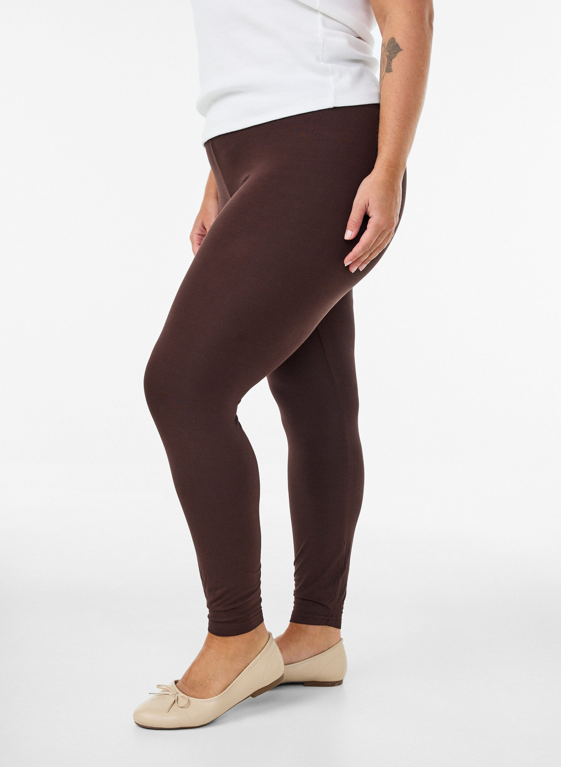 ZizziPerusleggingssit viskoosista, Ruskea, Model image number 0