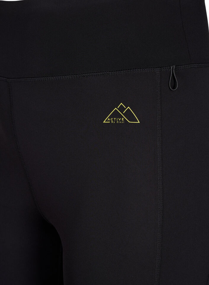 3/4-pituiset treenileggingsit taskuilla, Black, Packshot image number 2