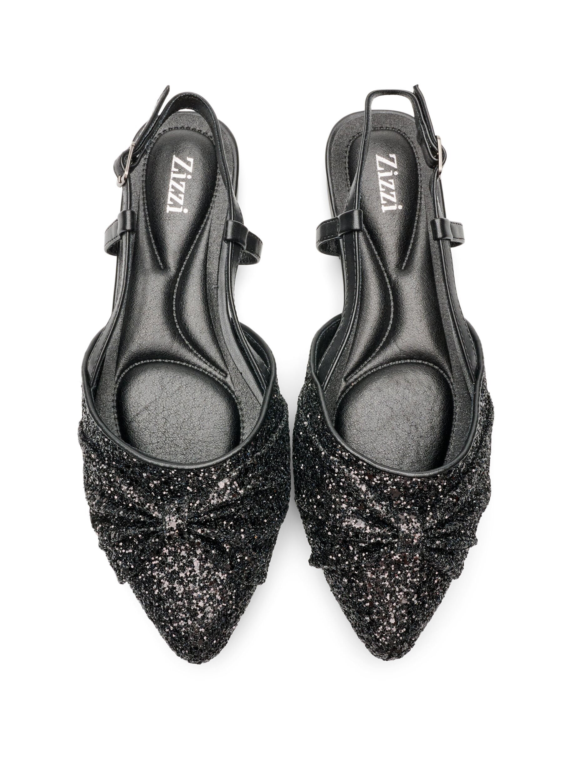 ZizziKimalteleva slingback-korkokenk&auml; rusettikoristeella, Musta, Packshot image number 2