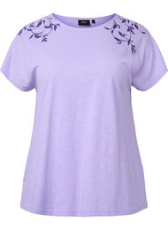 Puuvillainen t-paita lehtiprintillä, Lavender C Leaf