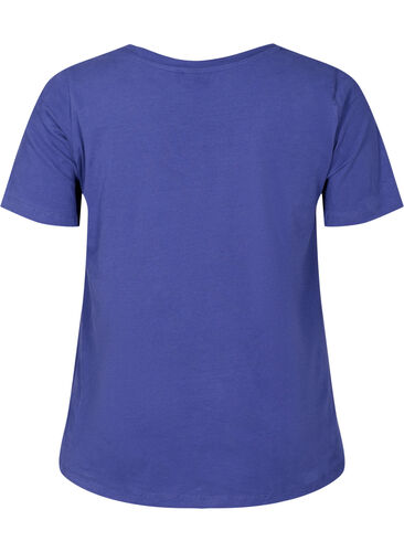 Yksivärinen perus t-paita puuvillasta, Deep Cobalt, Packshot image number 1