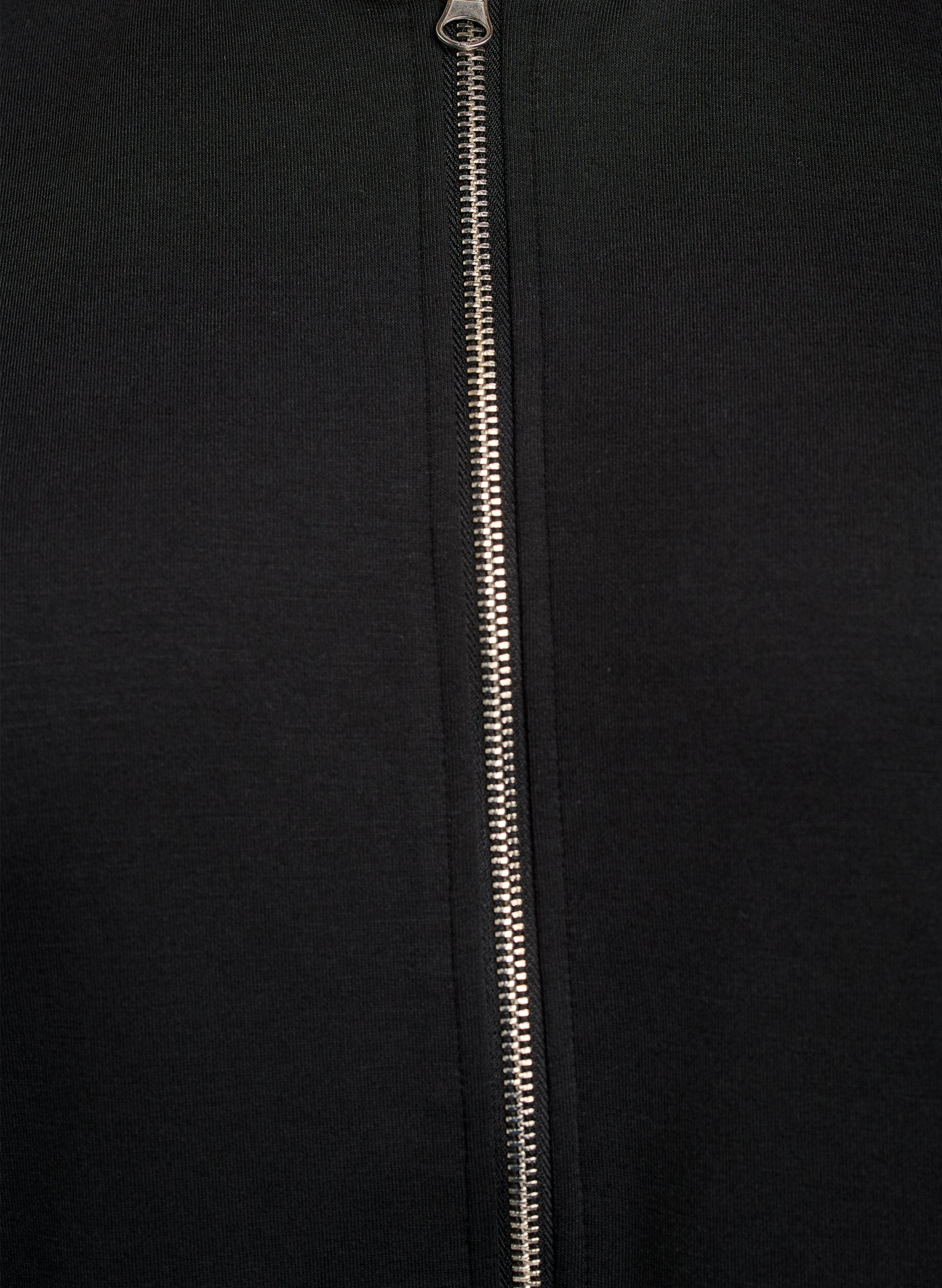 Zizzi Bomber-neuletakki vetoketjulla, Musta, Packshot image number 2