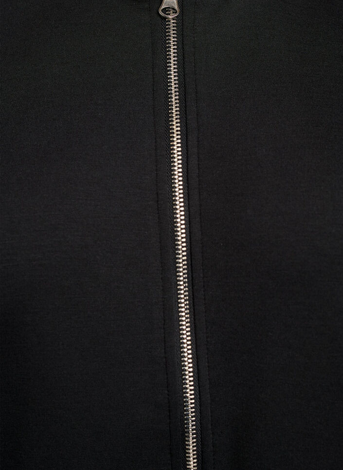 Bomber-neuletakki vetoketjulla, Musta, Packshot image number 2