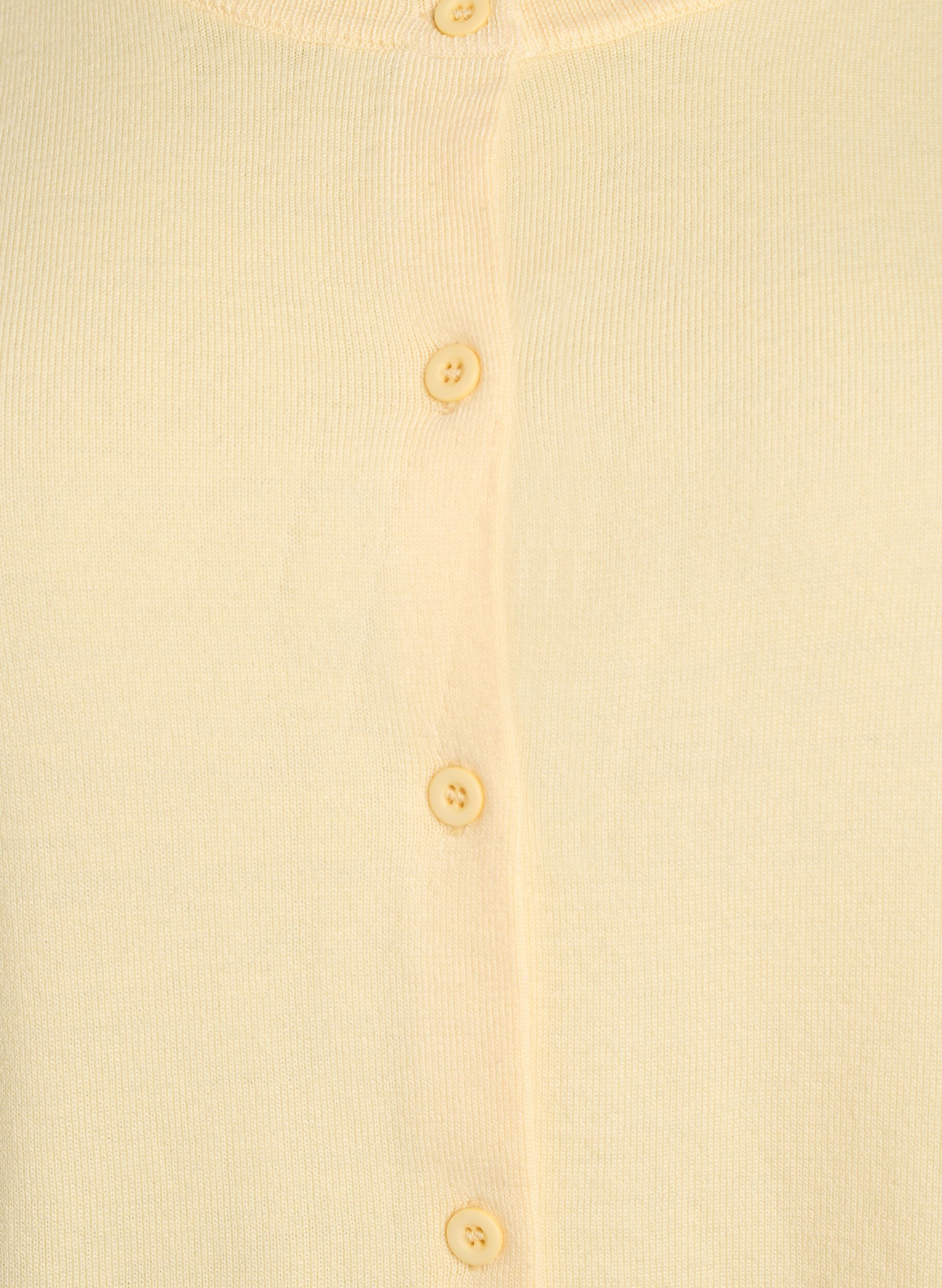 ZizziHienoneulottu neuletakki py&ouml;re&auml;ll&auml; p&auml;&auml;ntiell&auml;, Keltainen, Packshot image number 2