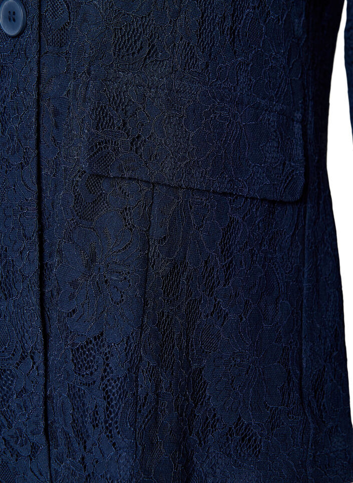 Pitsinen bleiseri napituksella, Sininen, Packshot image number 3