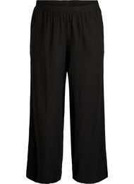 Leve&auml;lahkeiset pellava- ja viskoosihousut, Musta