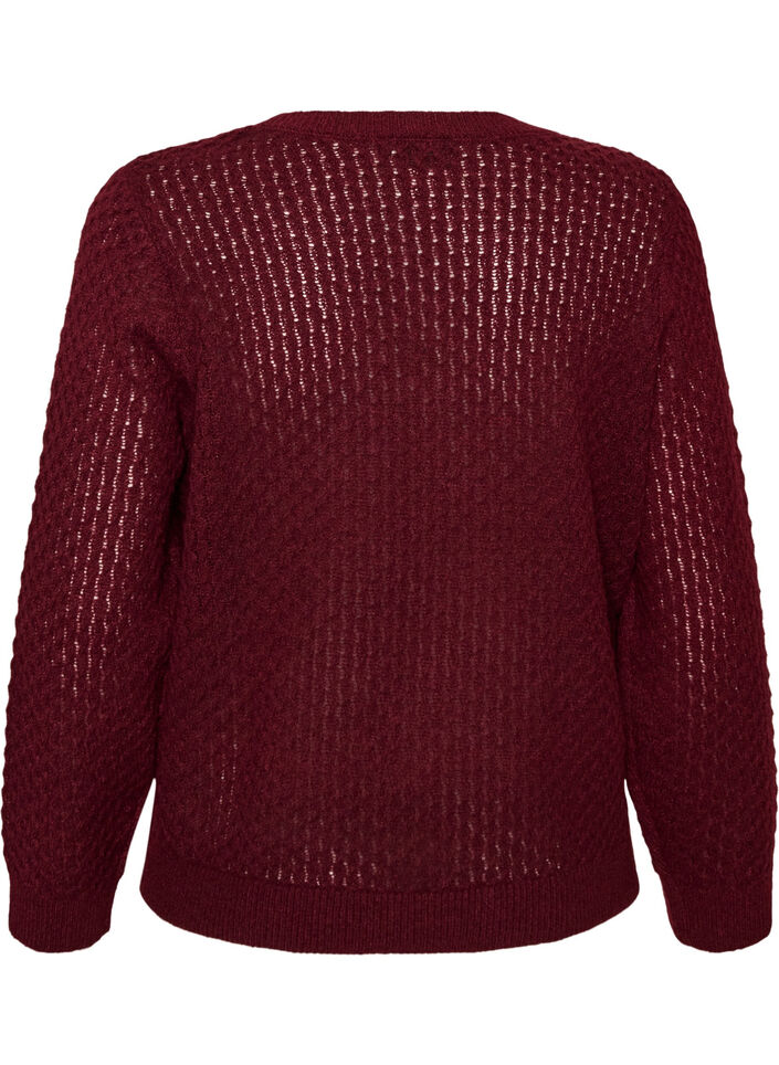 Neulepusero strukturoidulla reik&auml;neulekuviolla, Punainen, Packshot image number 1