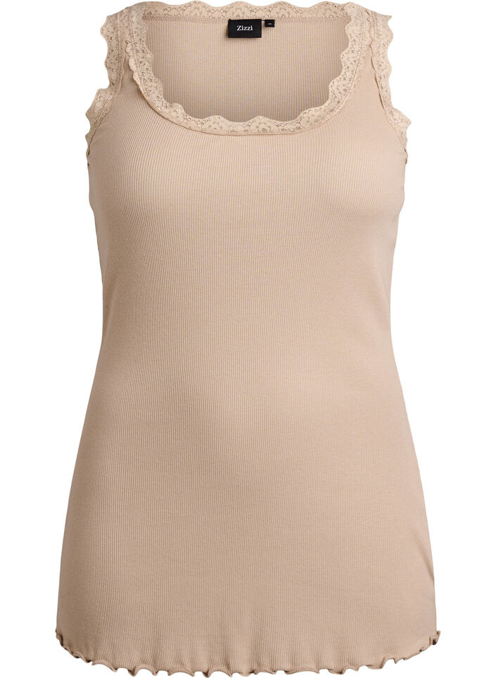 Pitsikoristeinen yl&auml;osa, Beige, Packshot image number 0