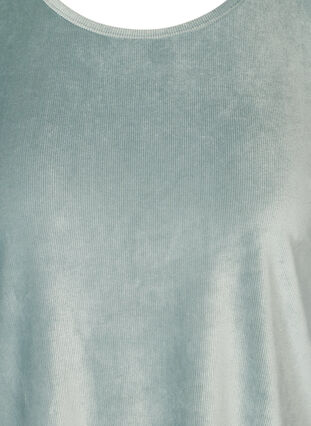 Velour t-paita puhvihihoilla, Chinois Green, Packshot image number 2