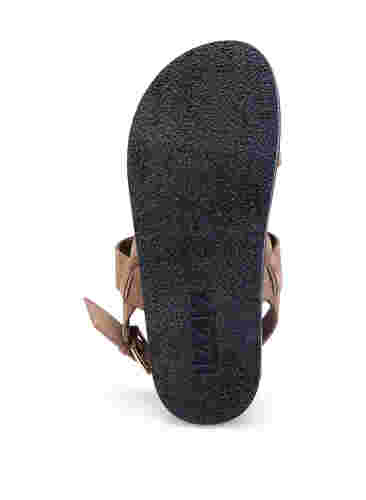 Wide fit -sandaalit mokkanahasta, Brown, Packshot image number 3