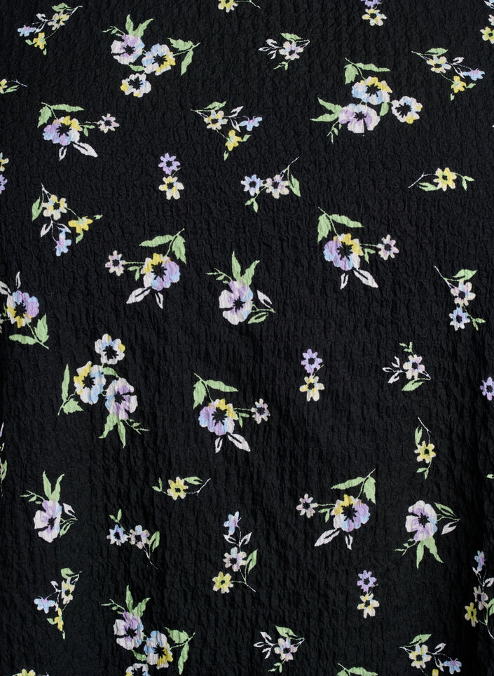 Lyhythihainen pusero tekstuurilla, Musta, Packshot image number 2