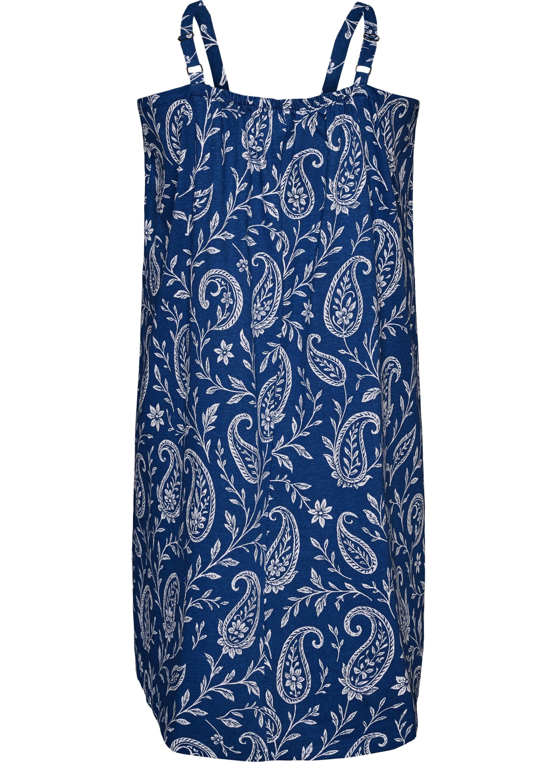 ZizziMidipituinen olkainmekko luomupuuvillaa, Sininen, Packshot image number 1