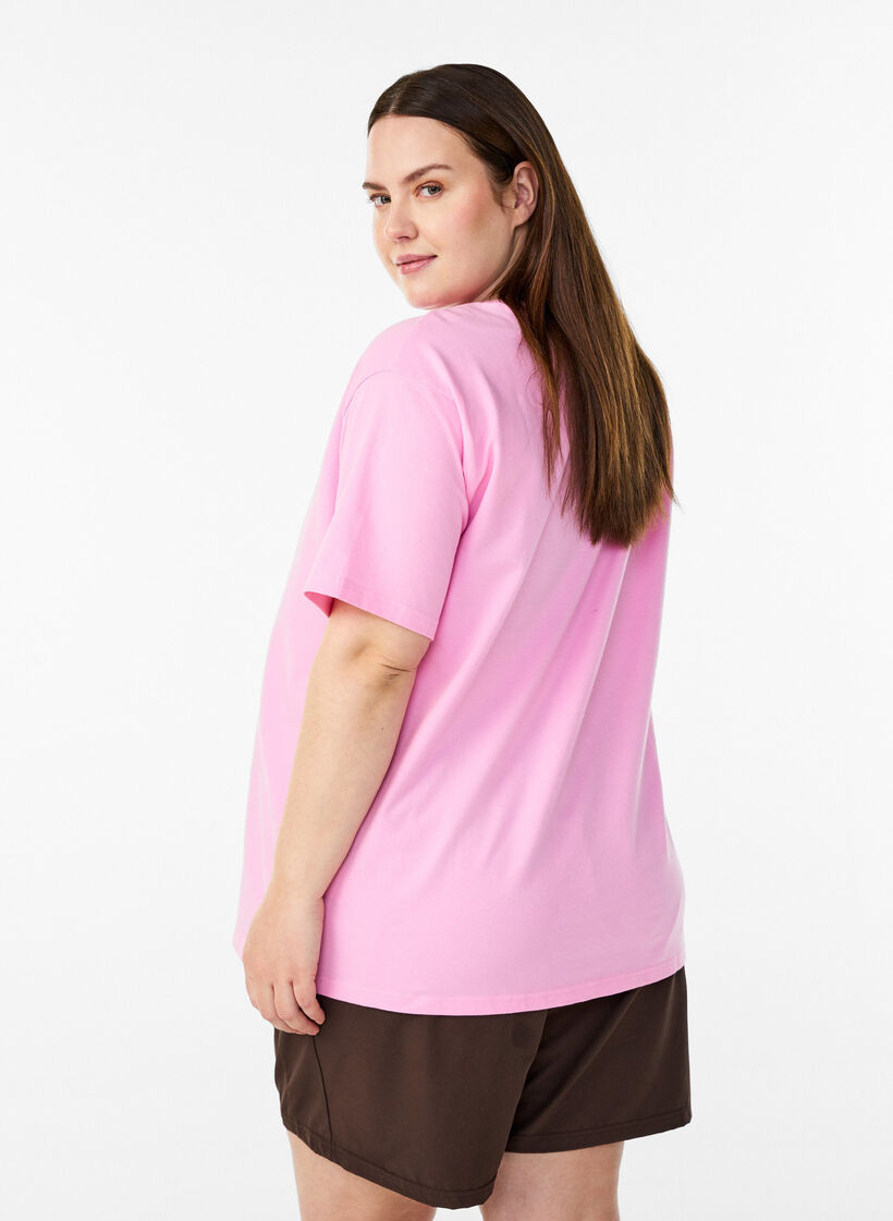 Urheilullinen t-paita luomupuuvillasta, Vaaleanpunainen, Model image number 2