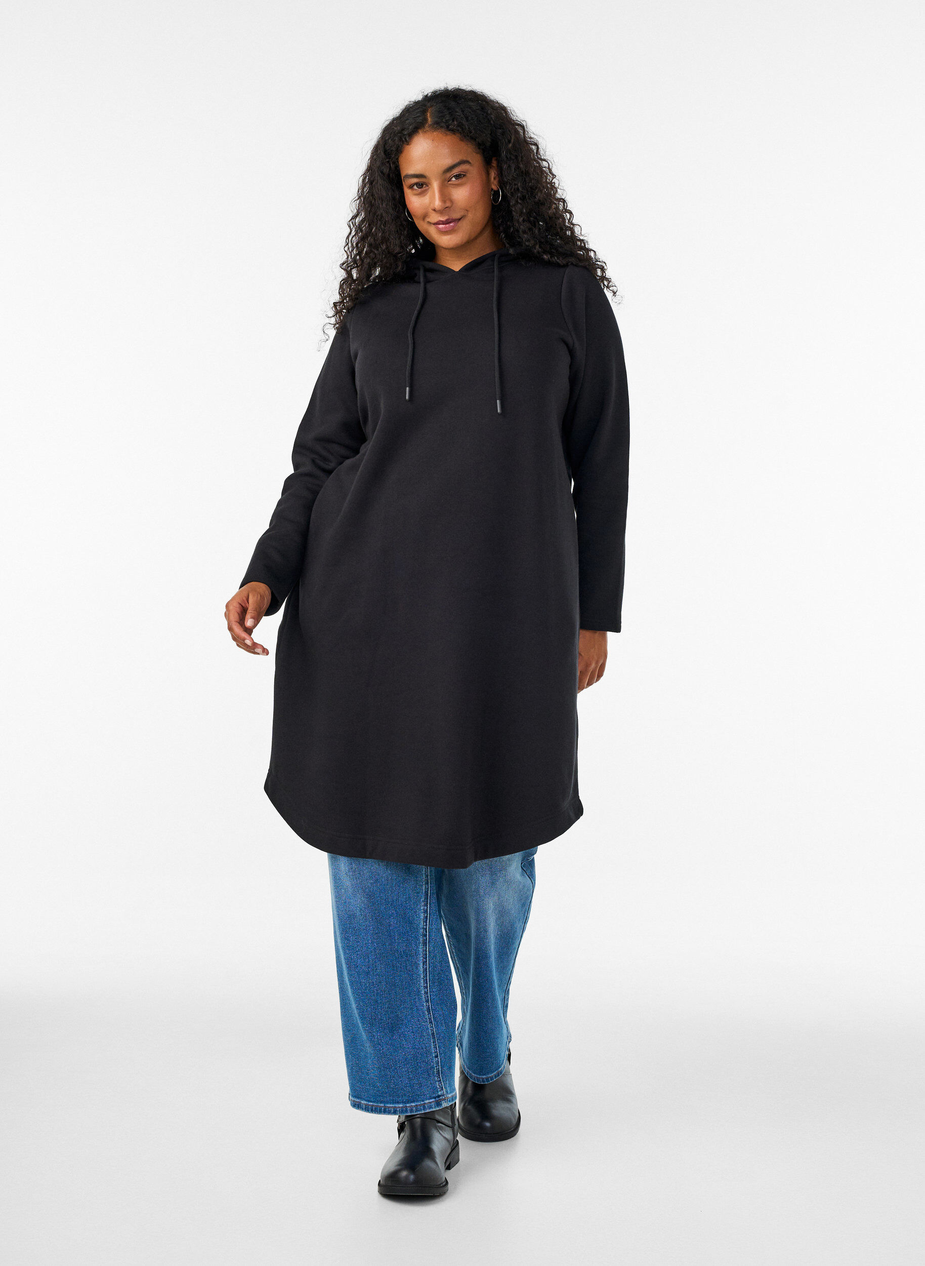 ZizziHupullinen swetarimekko taskuilla, Musta, Model image number 0