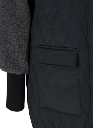 Tikattu takki teddyllä ja taskuilla , Black Comb, Packshot image number 3