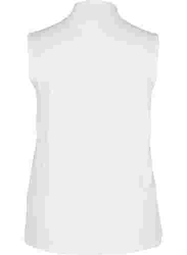 Puuvillainen ribattu toppi  korkealla kauluksella, Bright White, Packshot image number 1