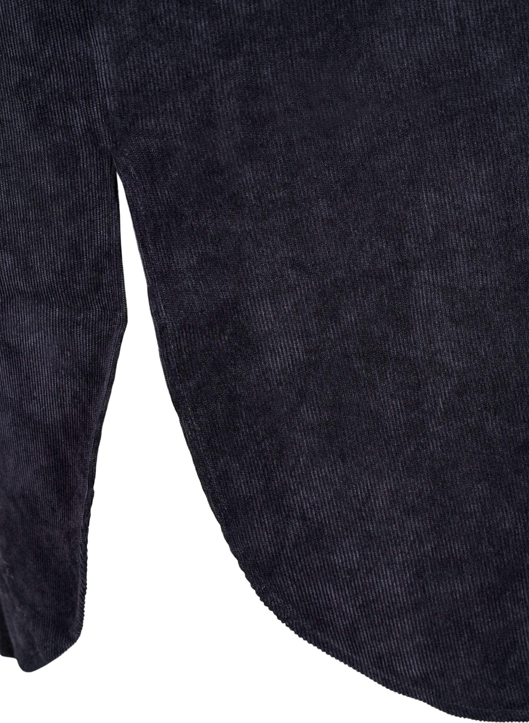 Zizzi Pitk&auml; vakosamettimekko napeilla, Black, Packshot image number 3