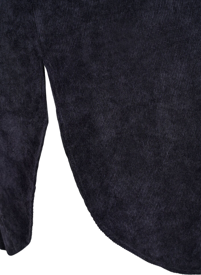 Pitkä vakosamettimekko napeilla, Black, Packshot image number 3