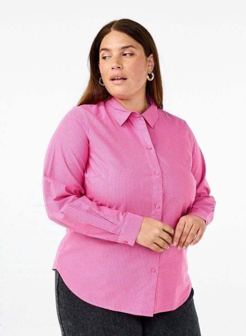 Pitk&auml;hihainen puuvillapaita, Punainen, Model image number 0