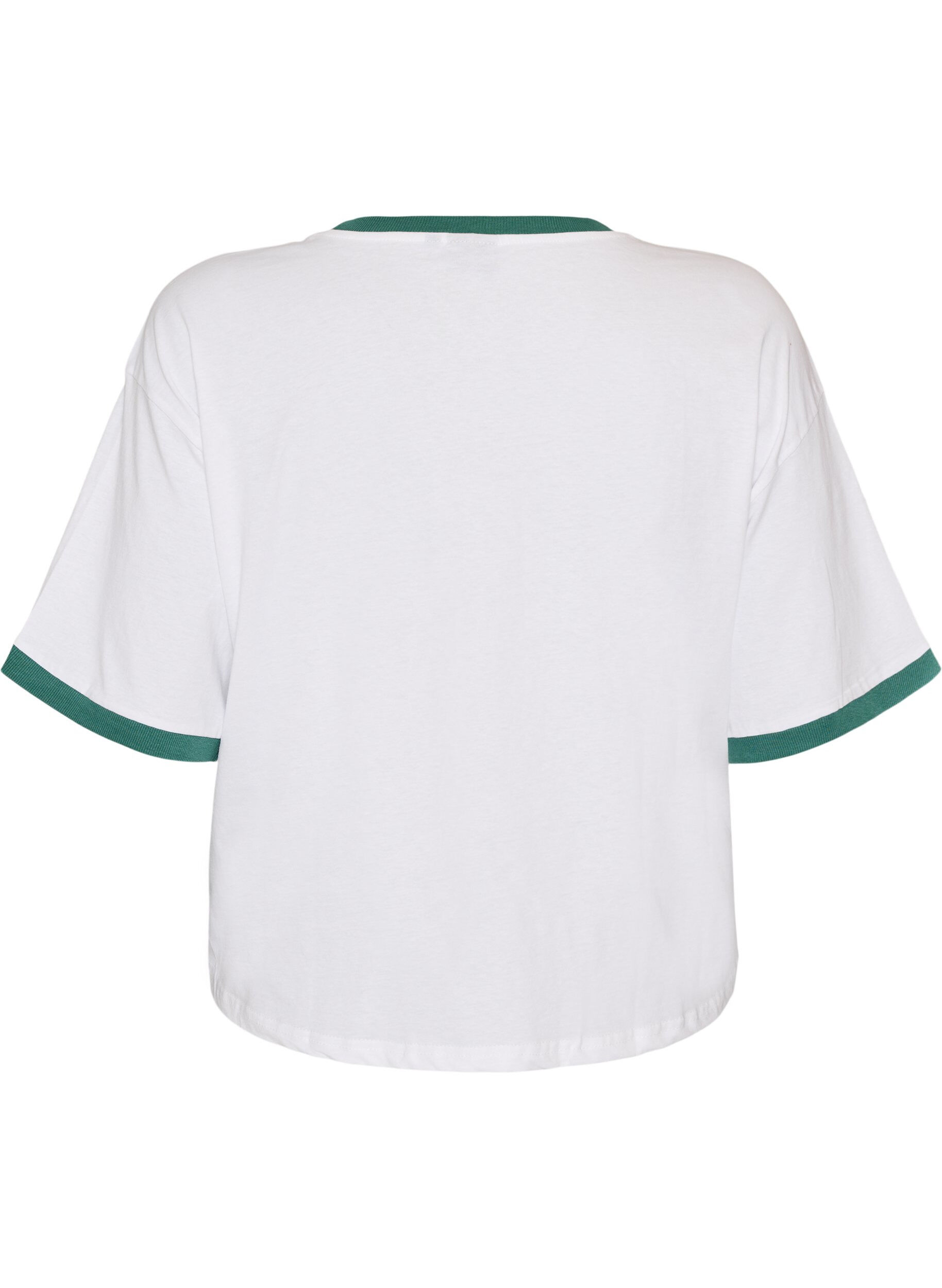 ZizziPuuvilla T-paita tekstiprintill&auml; ja laatikkomainen istuvuus, Valkoinen, Packshot image number 1