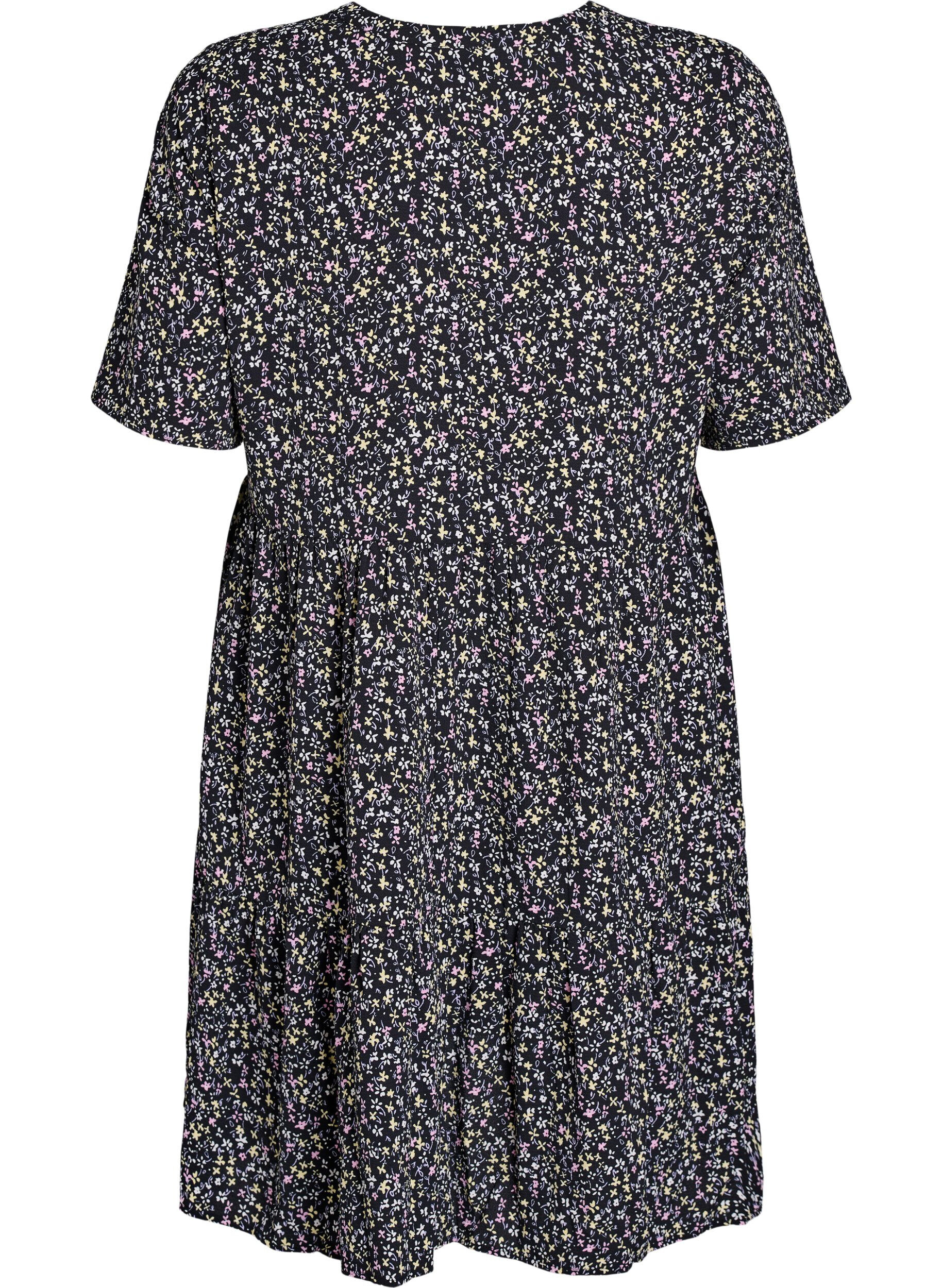 ZizziLyhythihainen A-linjainen mekko, jossa on leikkauslinja, Musta, Packshot image number 1