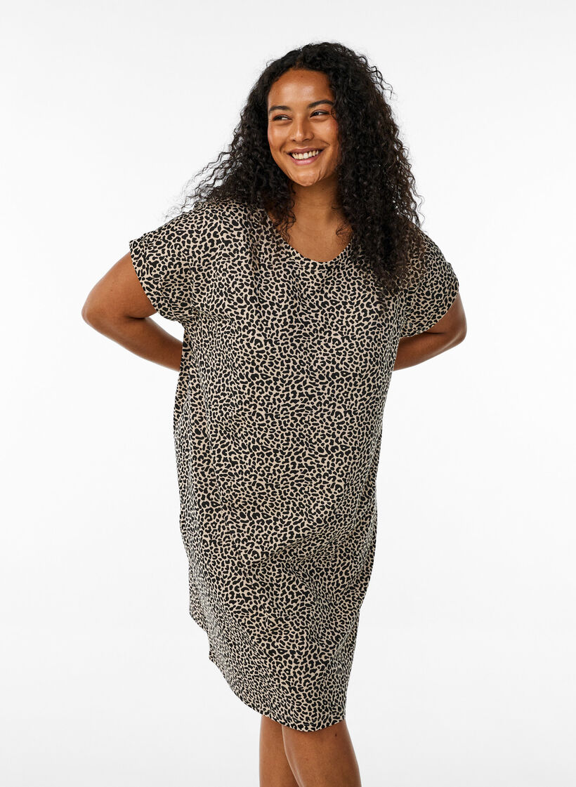 2-pack T-paitamekko lyhyillä hihoilla, Ruskea, Model image number 0