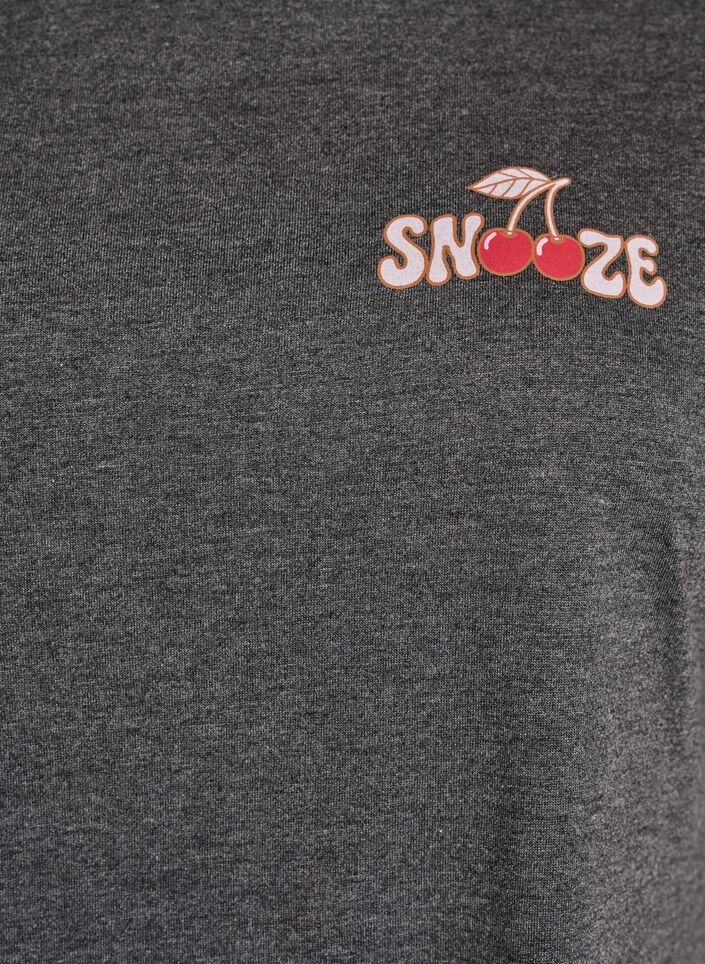 Lyhythihainen y&ouml;paita tekstipainatuksella, Musta, Packshot image number 2