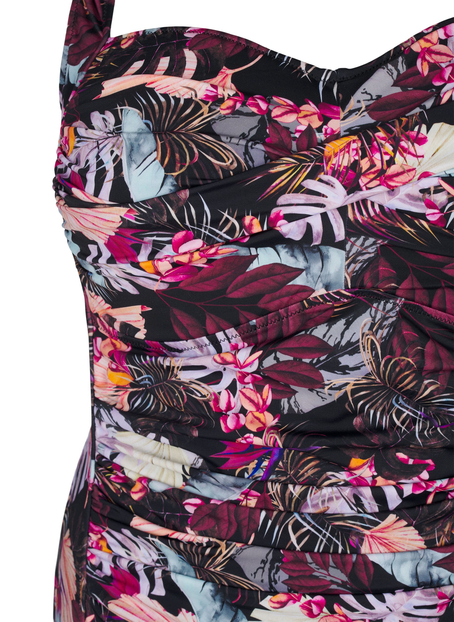 Zizzi Topattu uimapuku printill&auml;, Punainen, Packshot image number 2